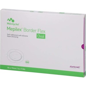 Opatrunek Mepilex Border Flex Oval 15 cm x 19 cm x 1 cm, 1 szt.