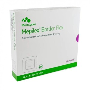 Mepilex Border Ag, opatrunek antybakteryjny, piankowy, 12,5 cm x 12,5 cm, 1 szt.